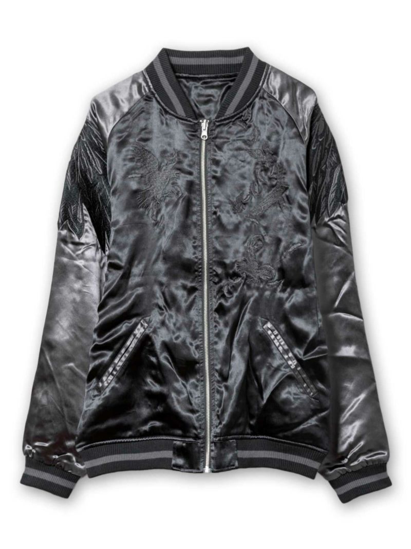 【DAKU】“カラス”総刺繍リバーシブルスカジャン