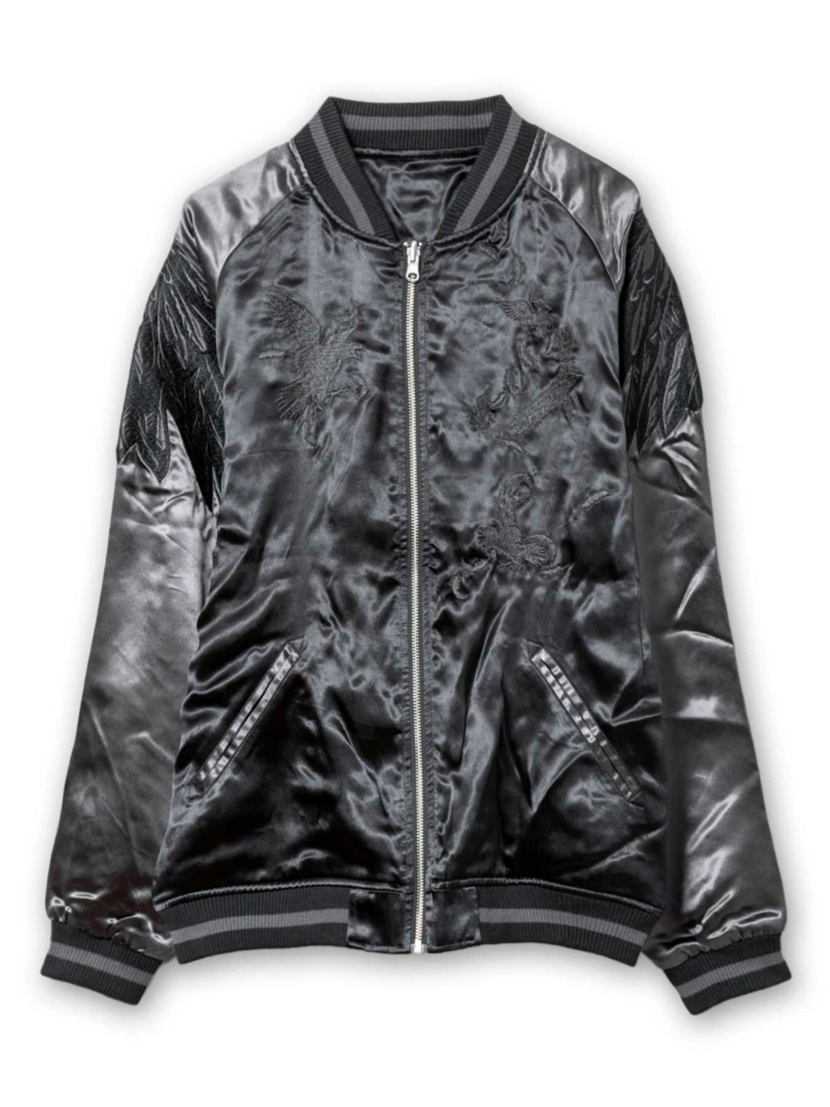 【DAKU】“カラス”総刺繍リバーシブルスカジャン