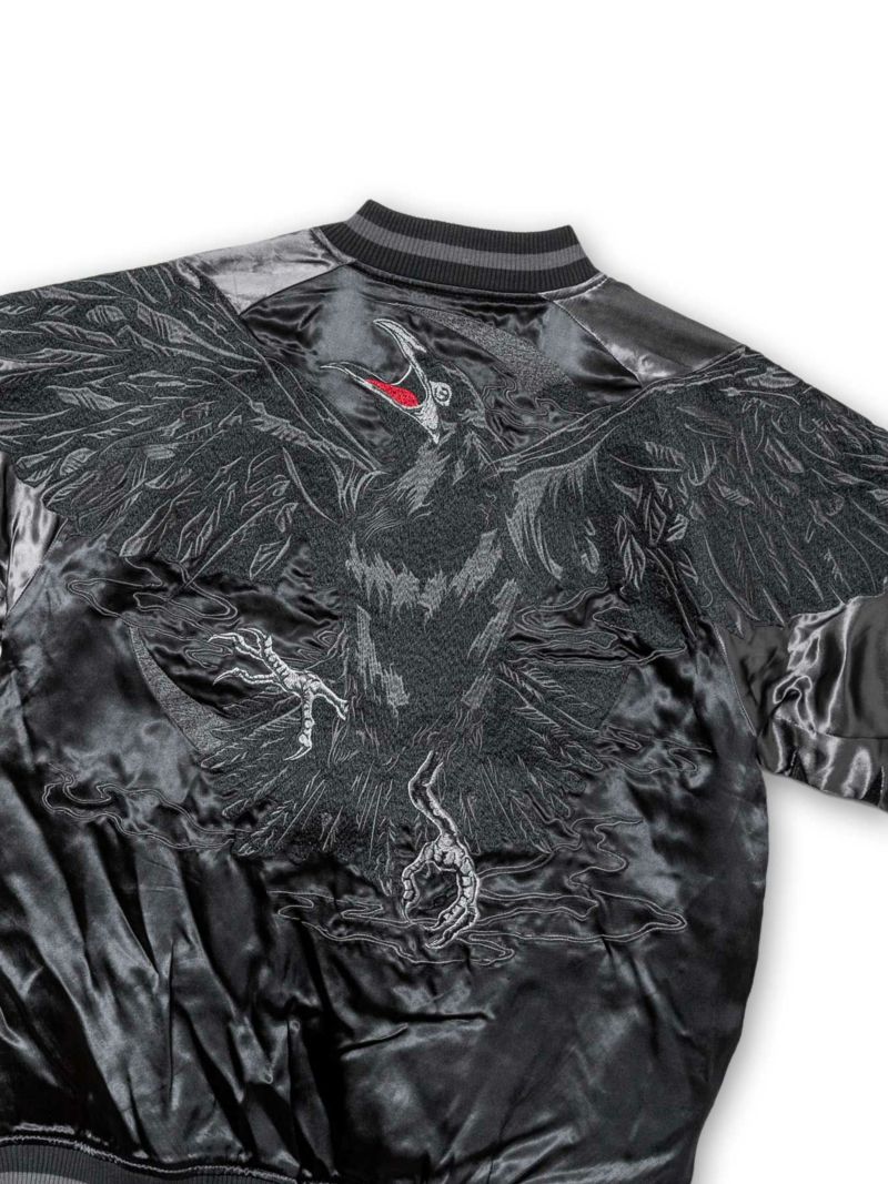 【DAKU】“カラス”総刺繍リバーシブルスカジャン