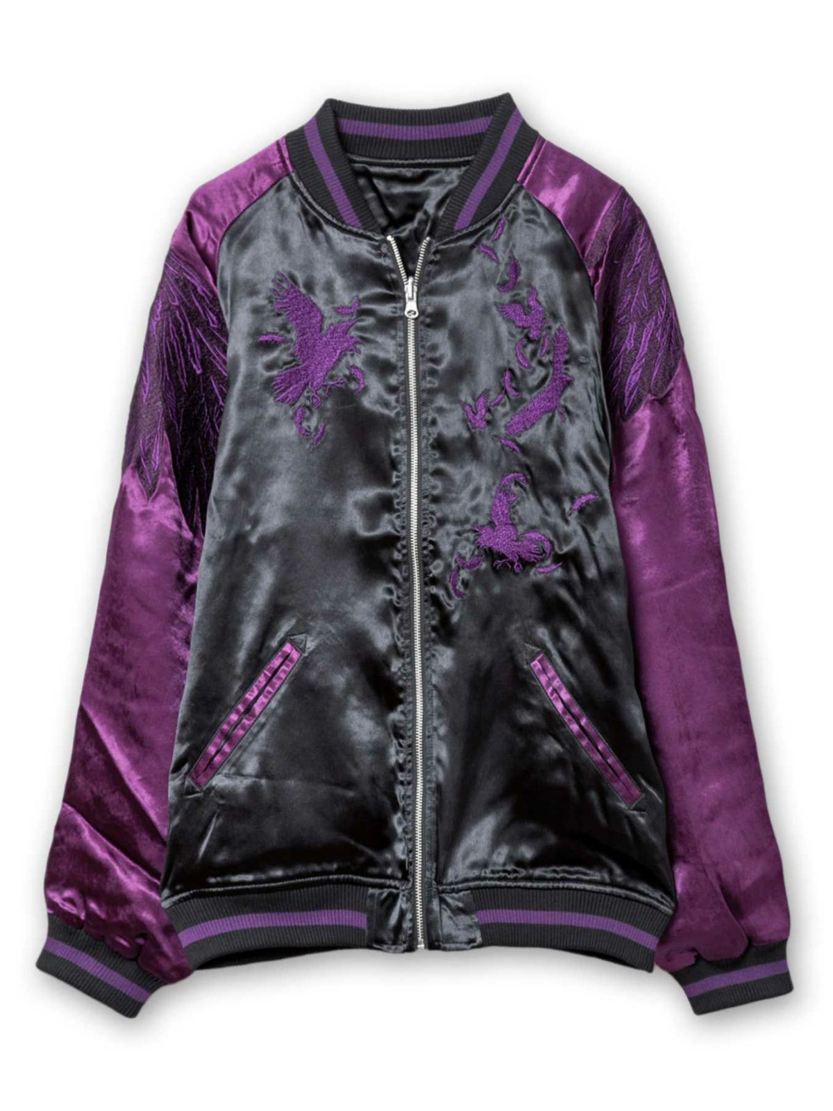 【DAKU】“カラス”総刺繍リバーシブルスカジャン