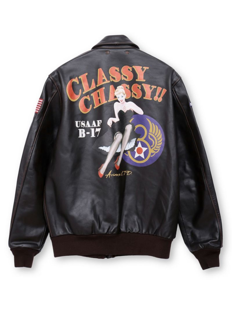 【AVIREX】“CLASSY CHASSY”A-2 LEATHER JACKET