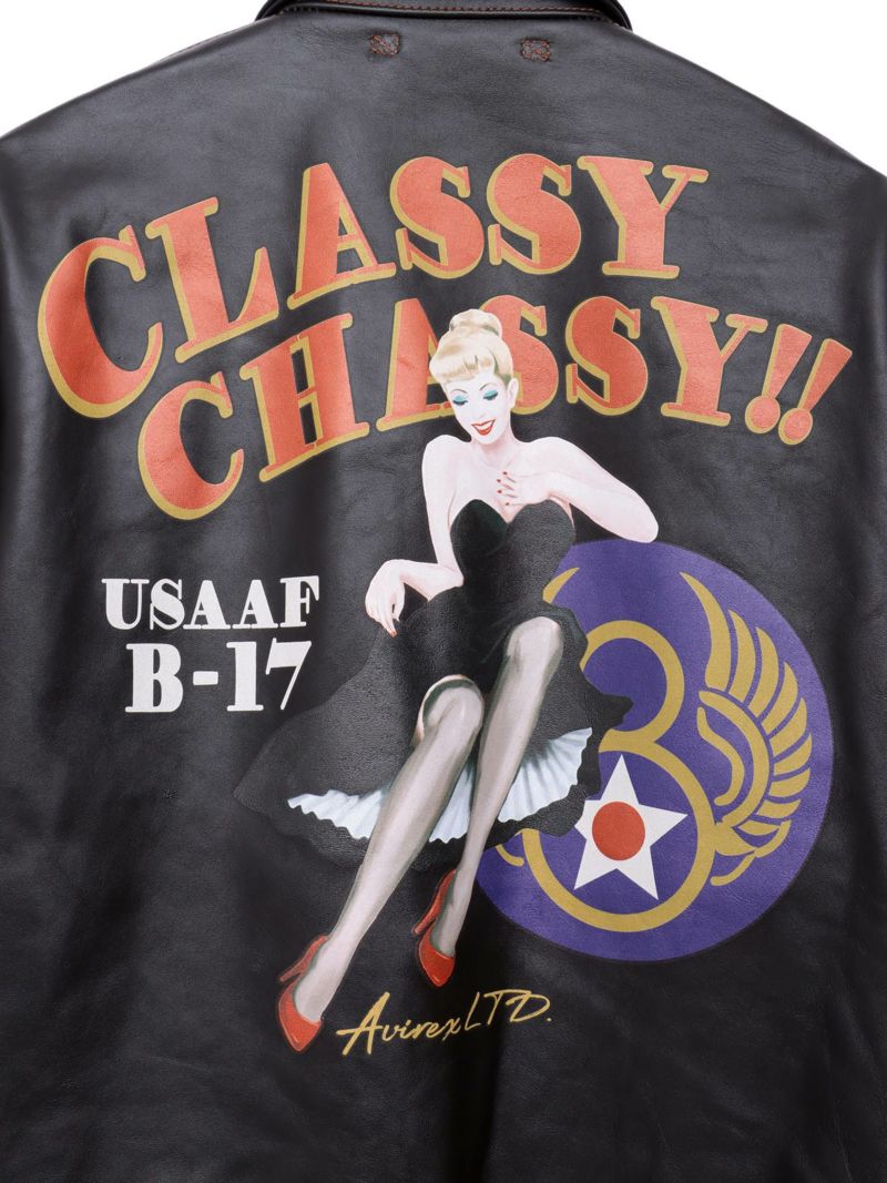 【AVIREX】“CLASSY CHASSY”A-2 LEATHER JACKET