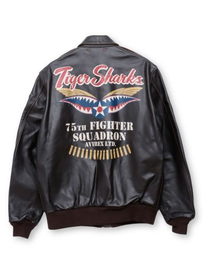 ＜会員様限定！8月使えるクーポン配布中＞<br>【AVIREX】<br>“TIGER SHARKS”A-2 LEATHER JACKET