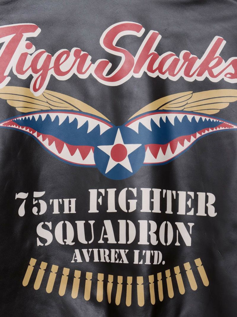 【AVIREX】“TIGER SHARKS”A-2 LEATHER JACKET