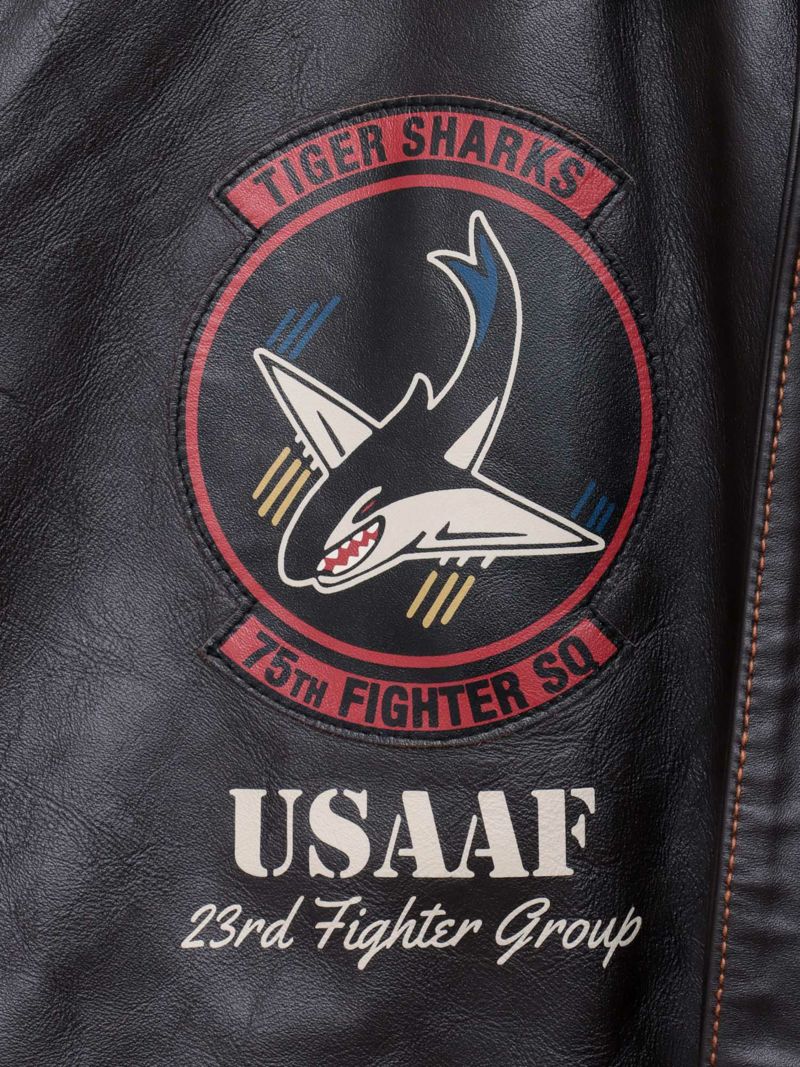 【AVIREX】“TIGER SHARKS”A-2 LEATHER JACKET