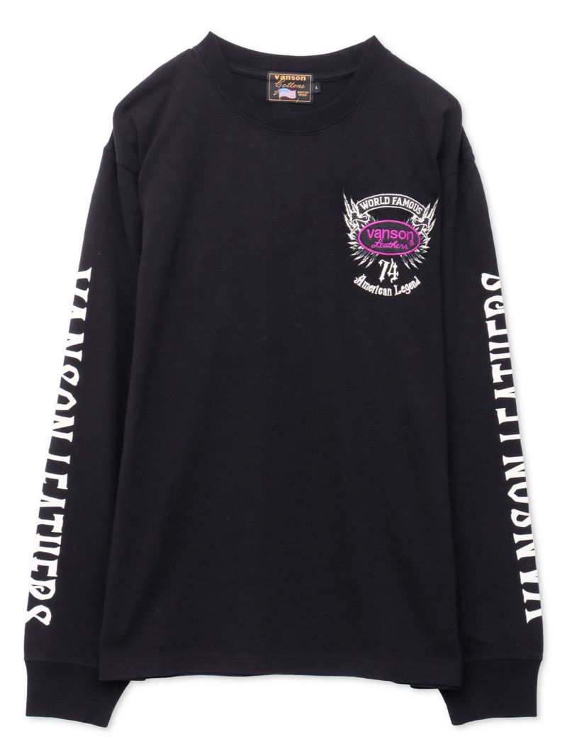 【VANSON】イーグル刺繍入りロンT