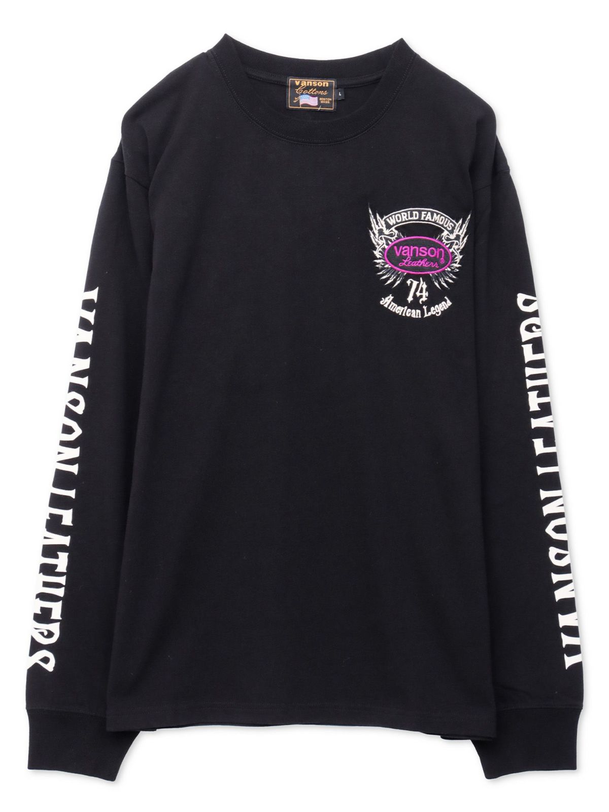 【VANSON】イーグル刺繍入りロンT