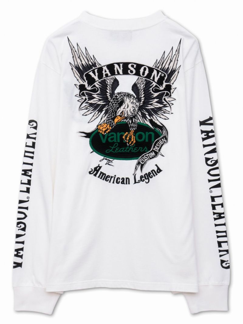 【VANSON】イーグル刺繍入りロンT