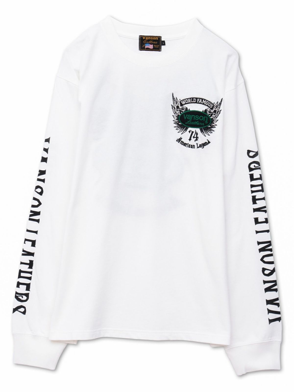 【VANSON】イーグル刺繍入りロンT