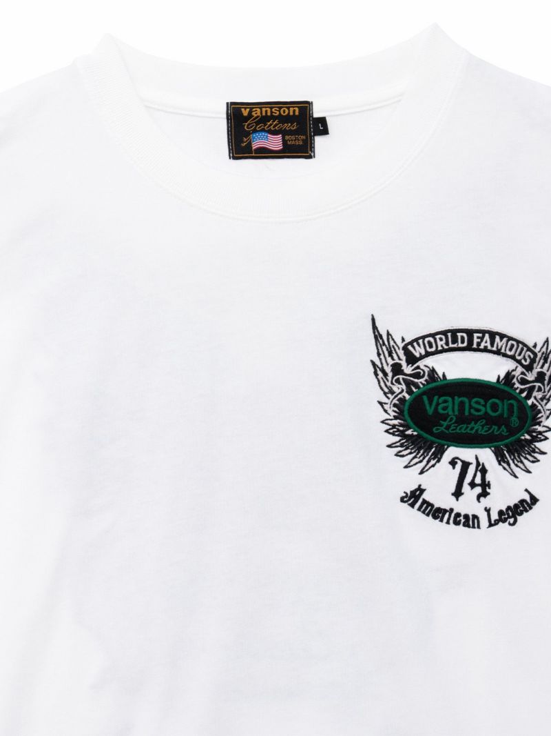 【VANSON】イーグル刺繍入りロンT
