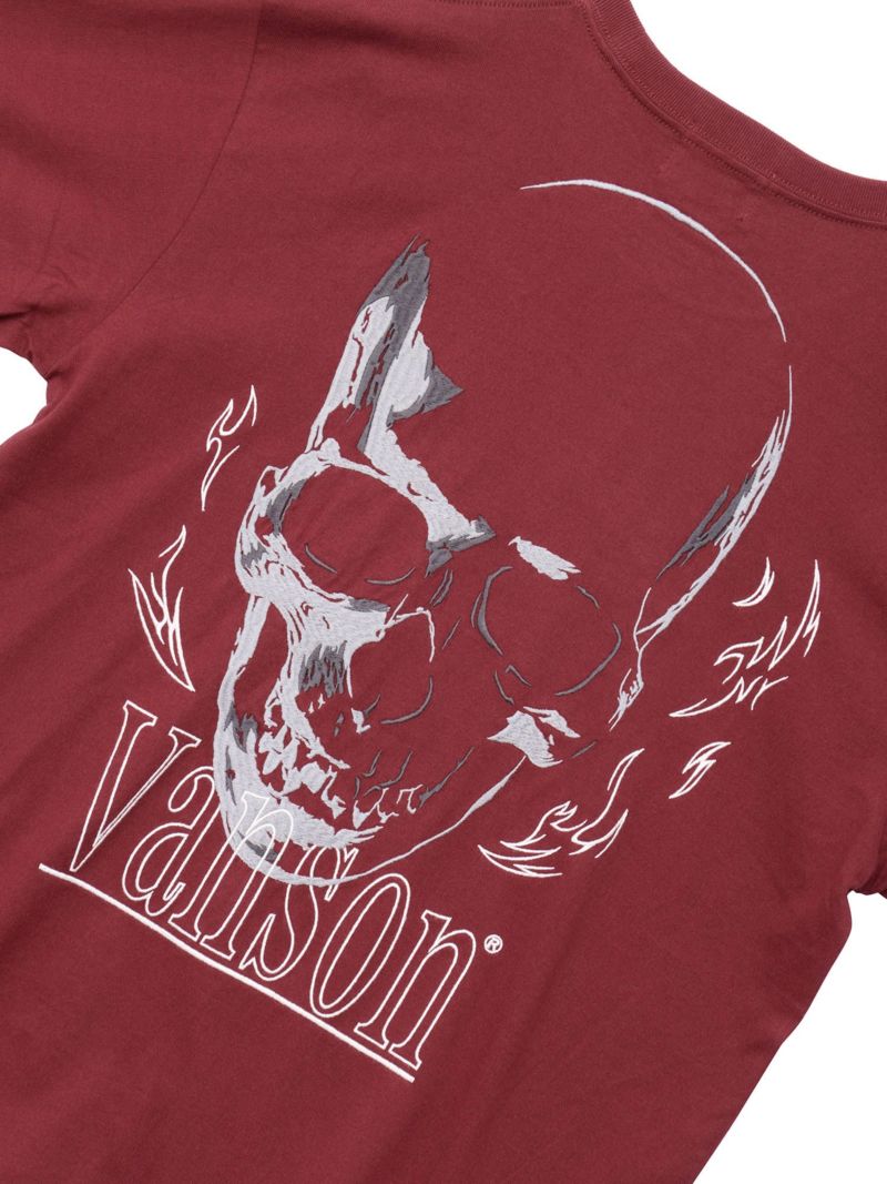 【VANSON】スカル刺繍入りロンT