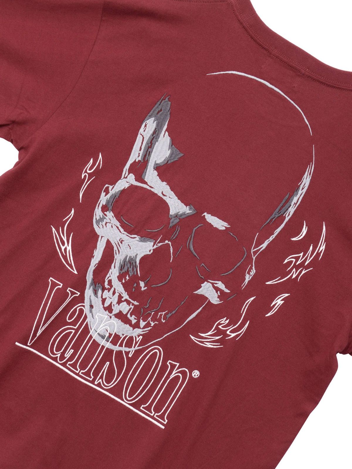 【VANSON】スカル刺繍入りロンT