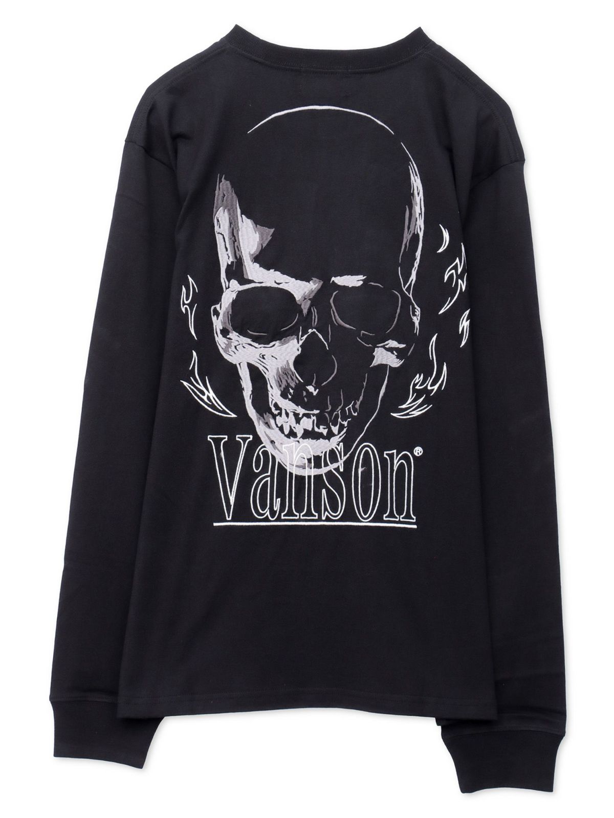 【VANSON】スカル刺繍入りロンT