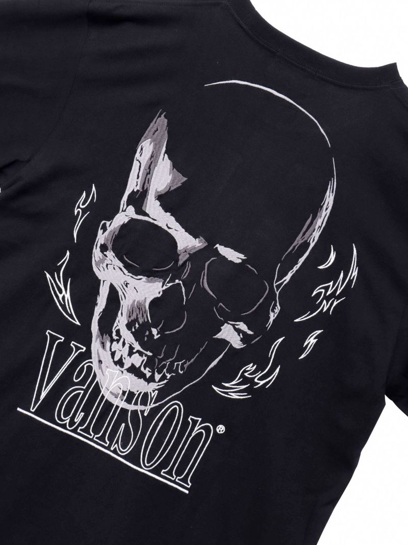 【VANSON】スカル刺繍入りロンT