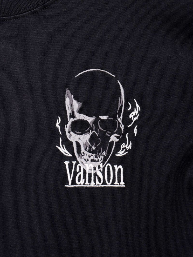 【VANSON】スカル刺繍入りロンT