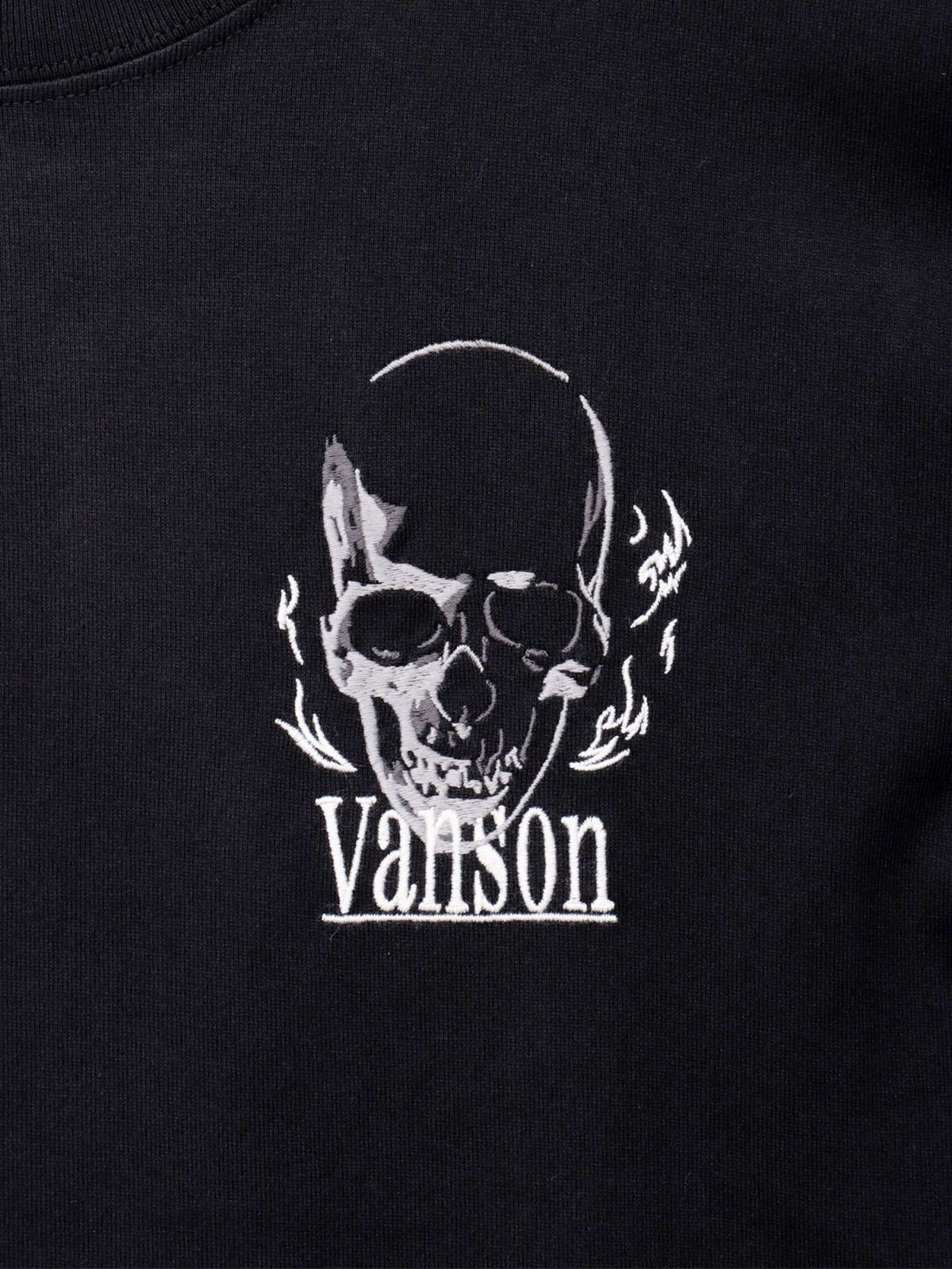 【VANSON】スカル刺繍入りロンT