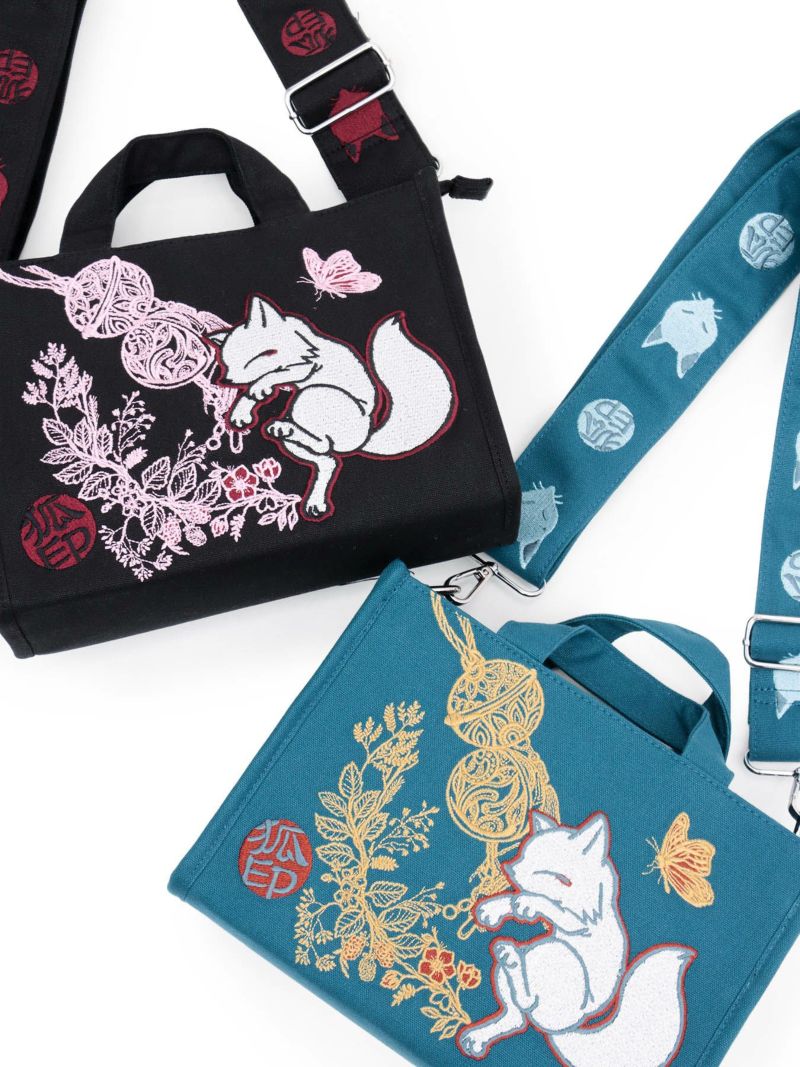 【今昔 -KON-JAKU-】“鳥居とこんぎつね”2WAYミニショルダートートバッグ