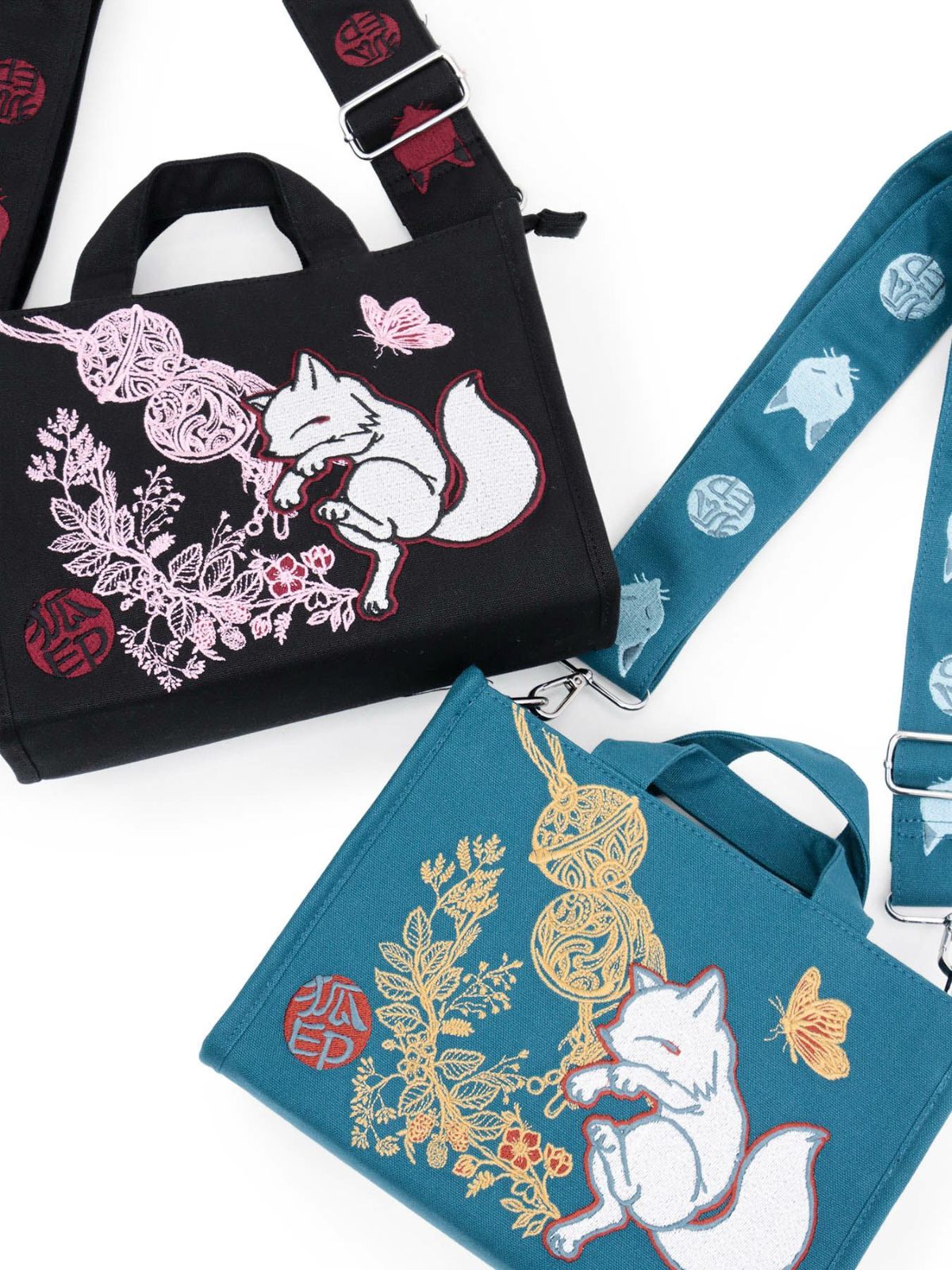 【今昔 -KON-JAKU-】“鳥居とこんぎつね”2WAYミニショルダートートバッグ