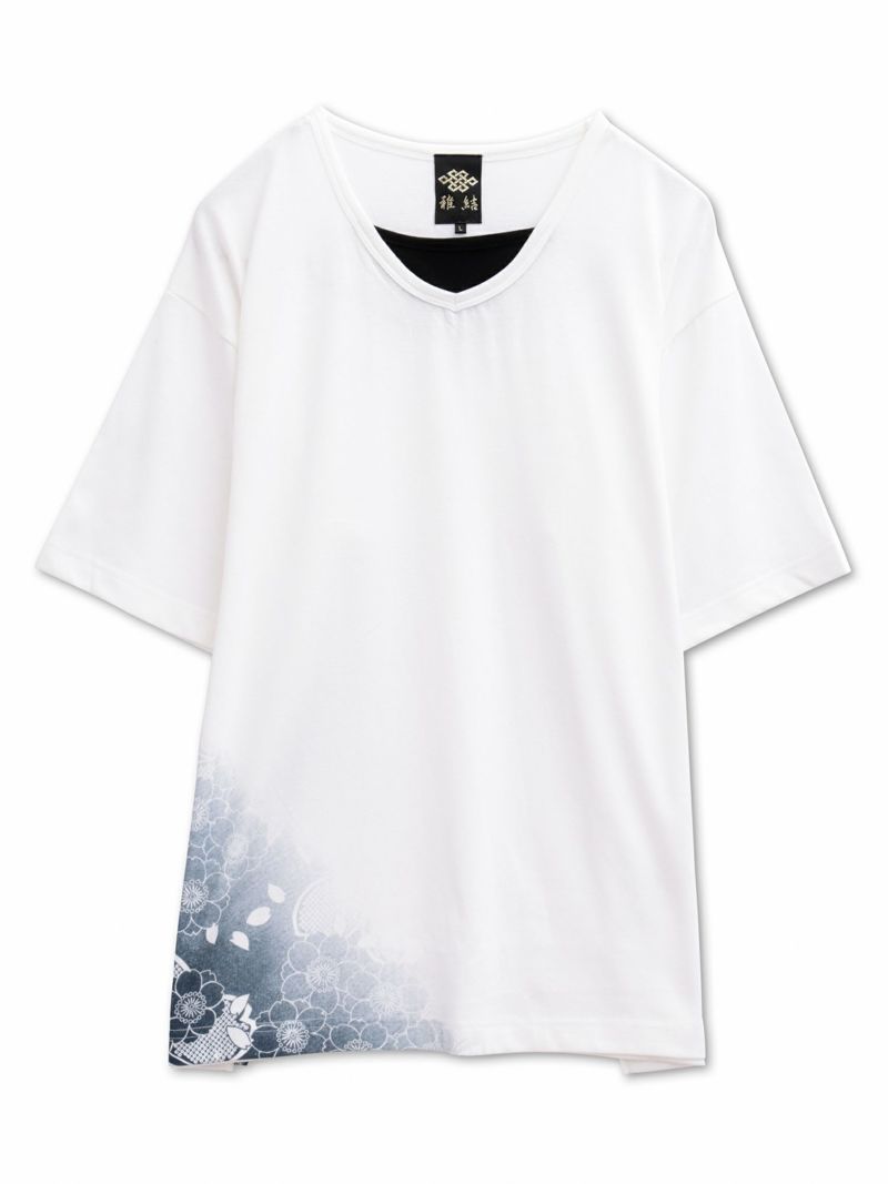 【雅結】桜刺繍カーディガン×Tシャツセット