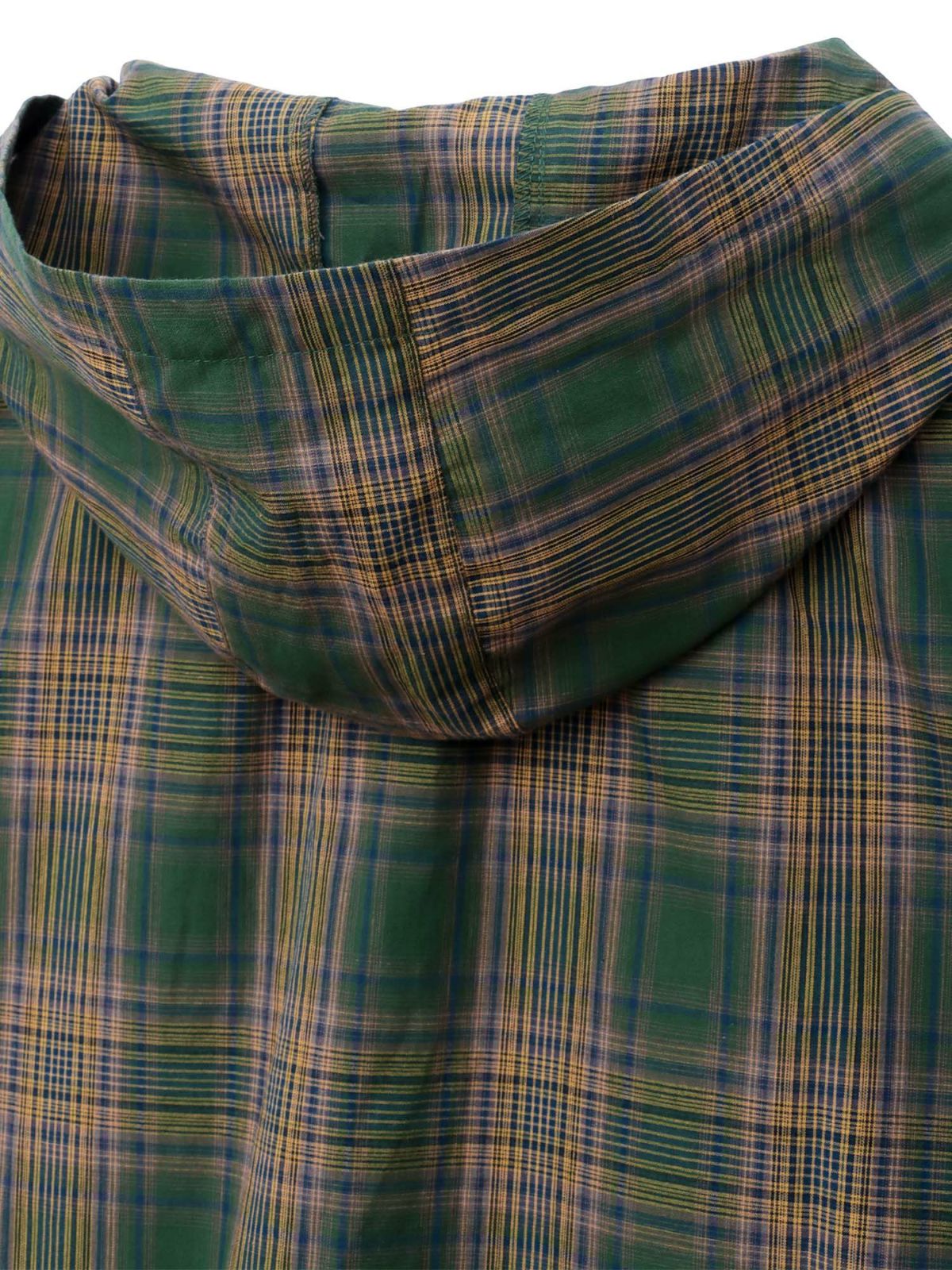 【雅結】桜刺繍 フード付きチェックシャツアウター