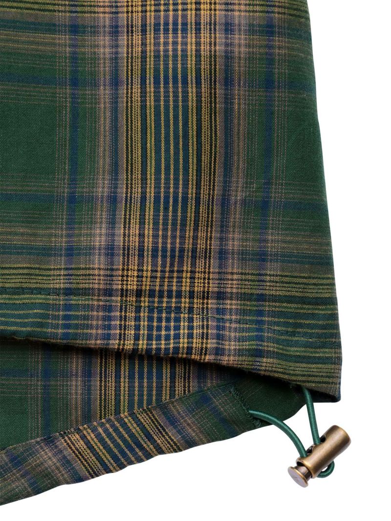 【雅結】桜刺繍 フード付きチェックシャツアウター