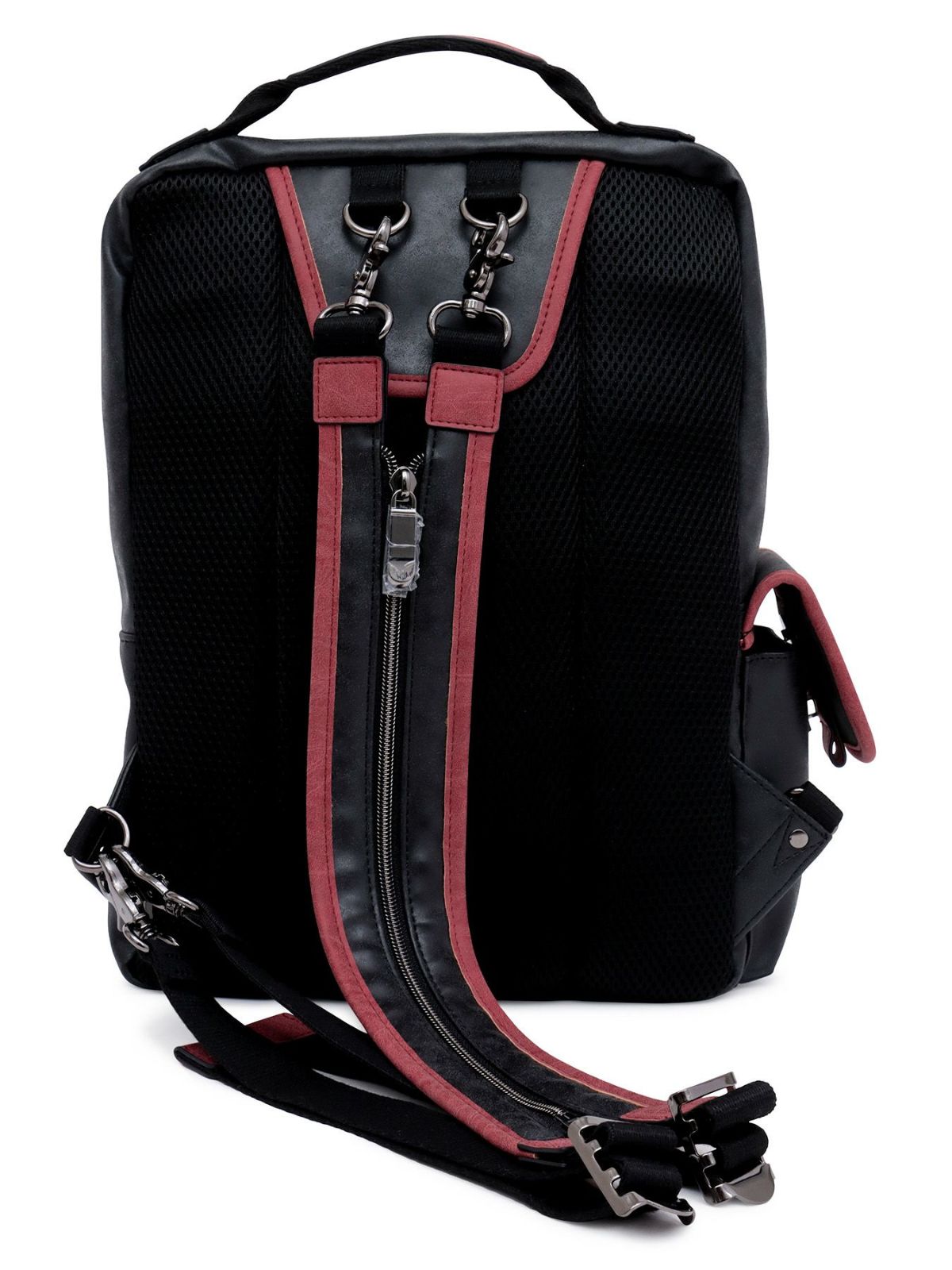 【雅結】八咫烏と桜刺繍 配色切替2WAYスクエアボディバッグ