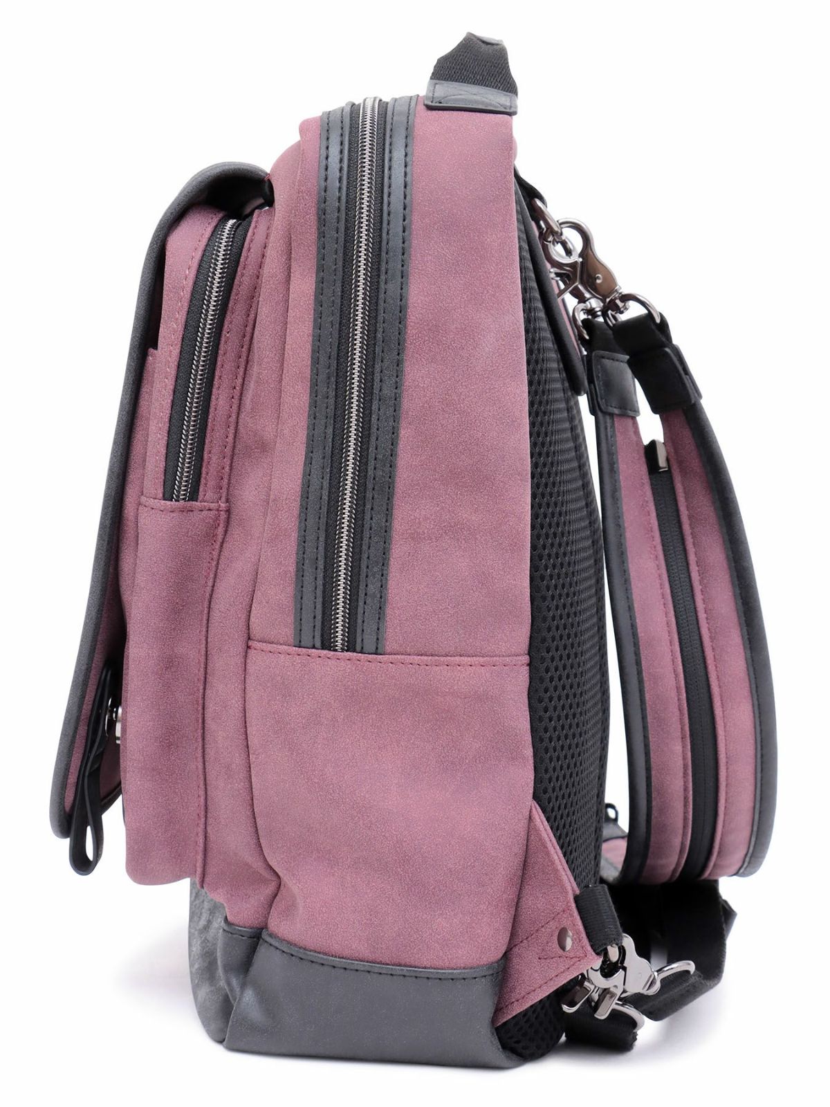 【雅結】八咫烏と桜刺繍 配色切替2WAYスクエアボディバッグ