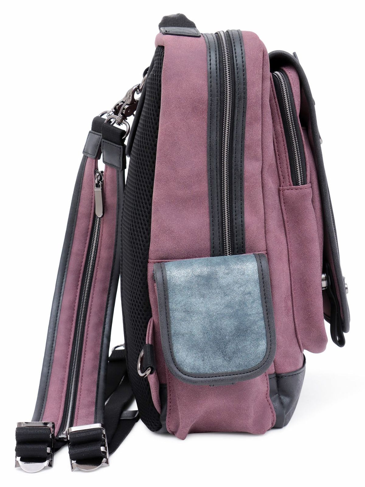 【雅結】八咫烏と桜刺繍 配色切替2WAYスクエアボディバッグ