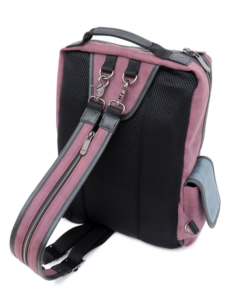 【雅結】八咫烏と桜刺繍 配色切替2WAYスクエアボディバッグ