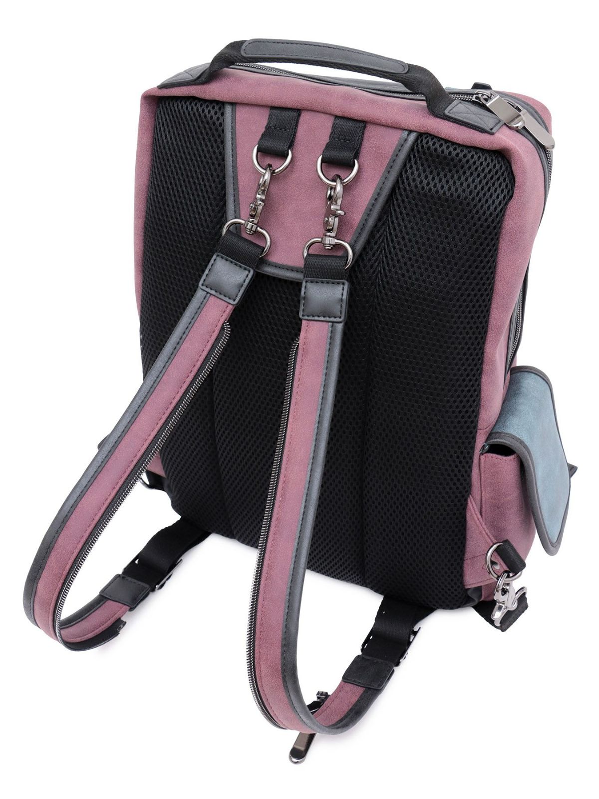 【雅結】八咫烏と桜刺繍 配色切替2WAYスクエアボディバッグ