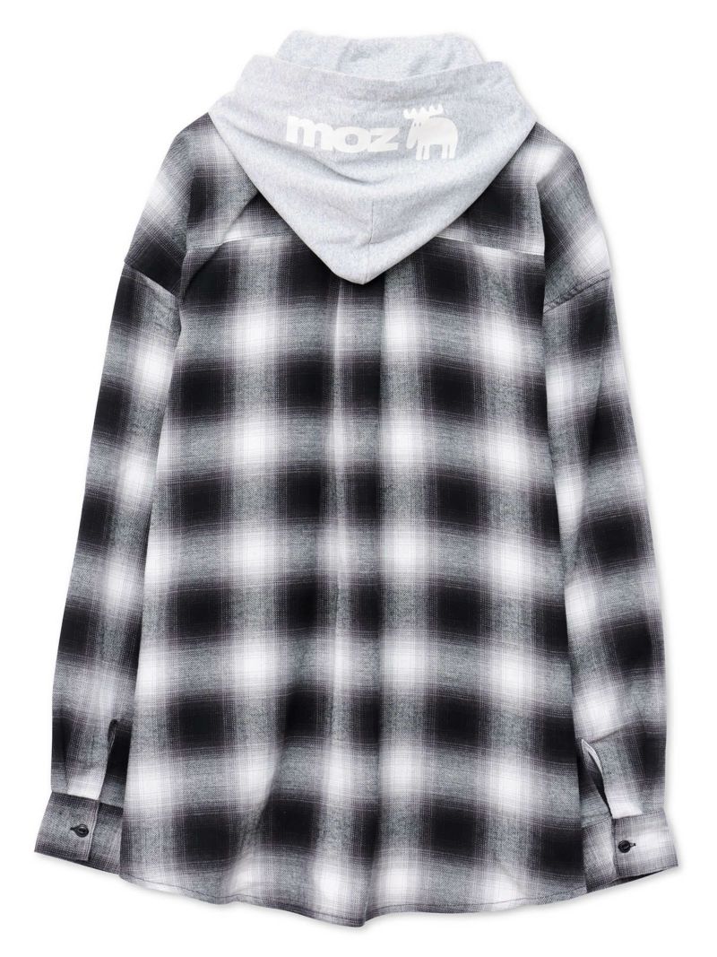 【moz】フード脱着 チェックシャツ〔別注〕