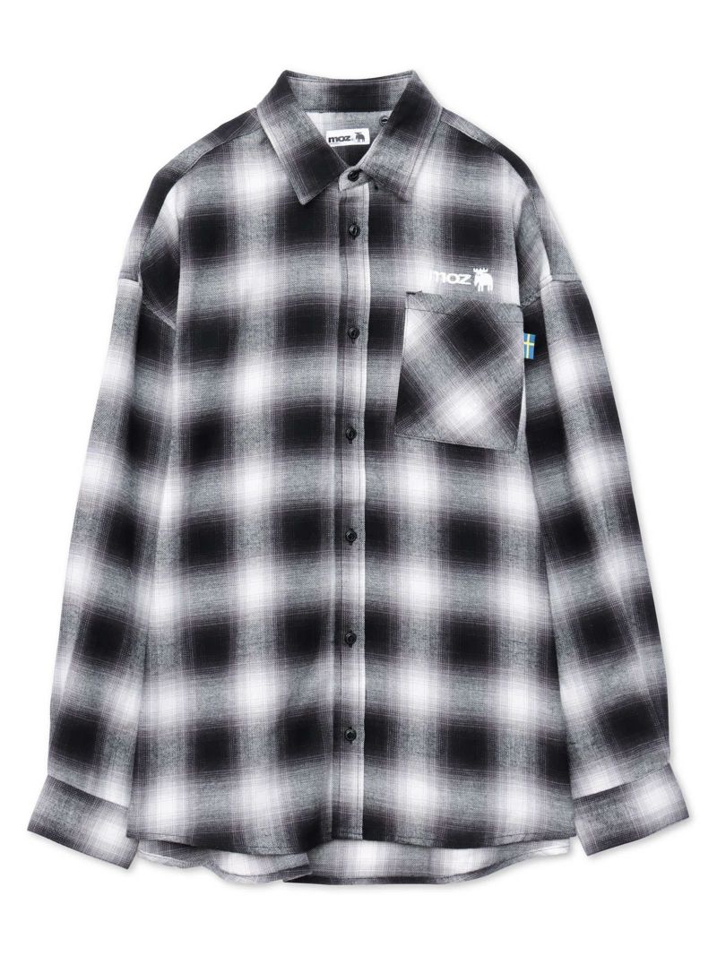 【moz】フード脱着 チェックシャツ〔別注〕