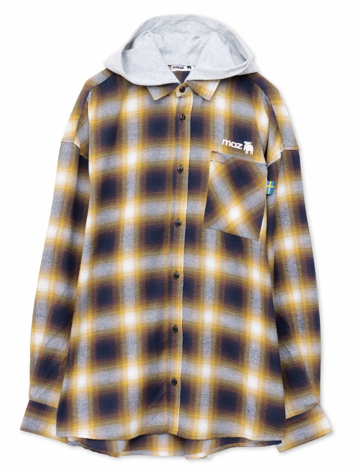 【moz】フード脱着 チェックシャツ〔別注〕