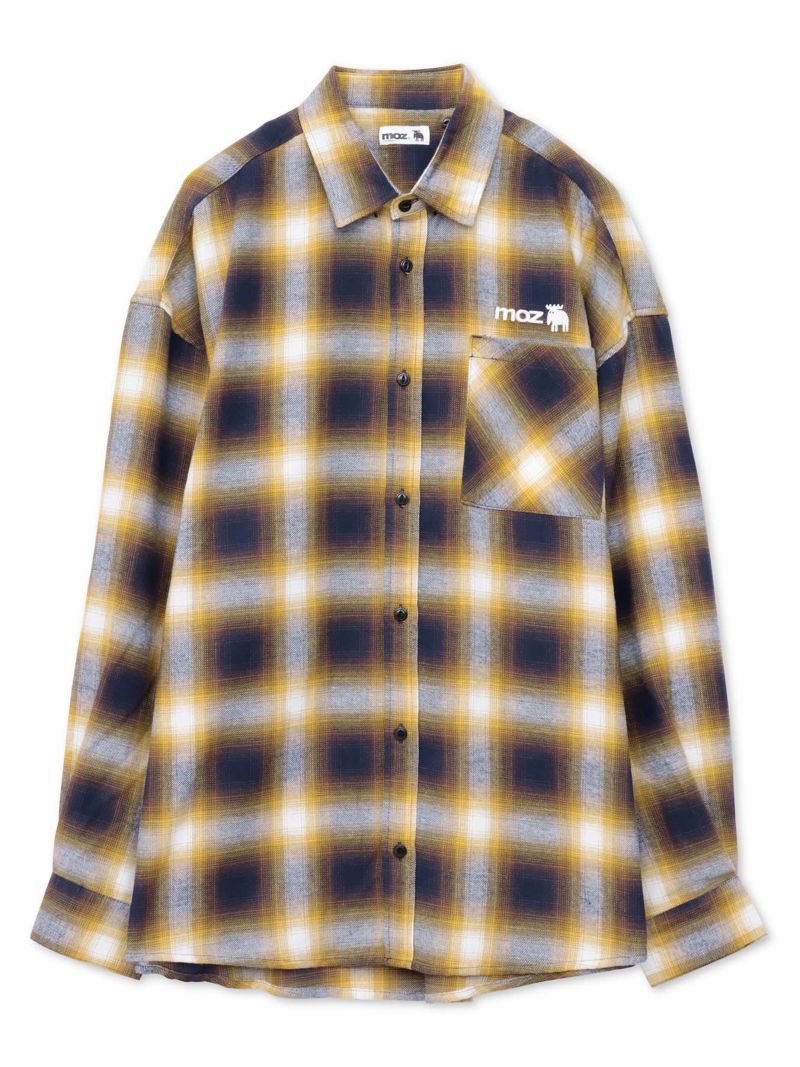 【moz】フード脱着 チェックシャツ〔別注〕