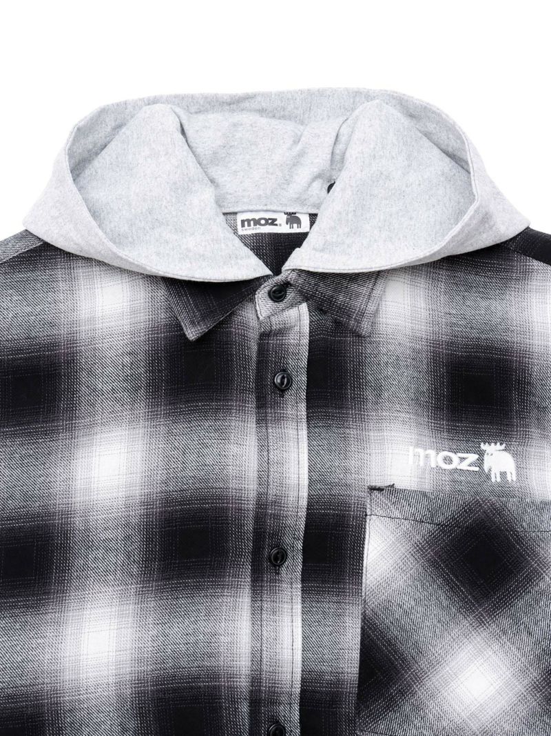 【moz】フード脱着 チェックシャツ〔別注〕