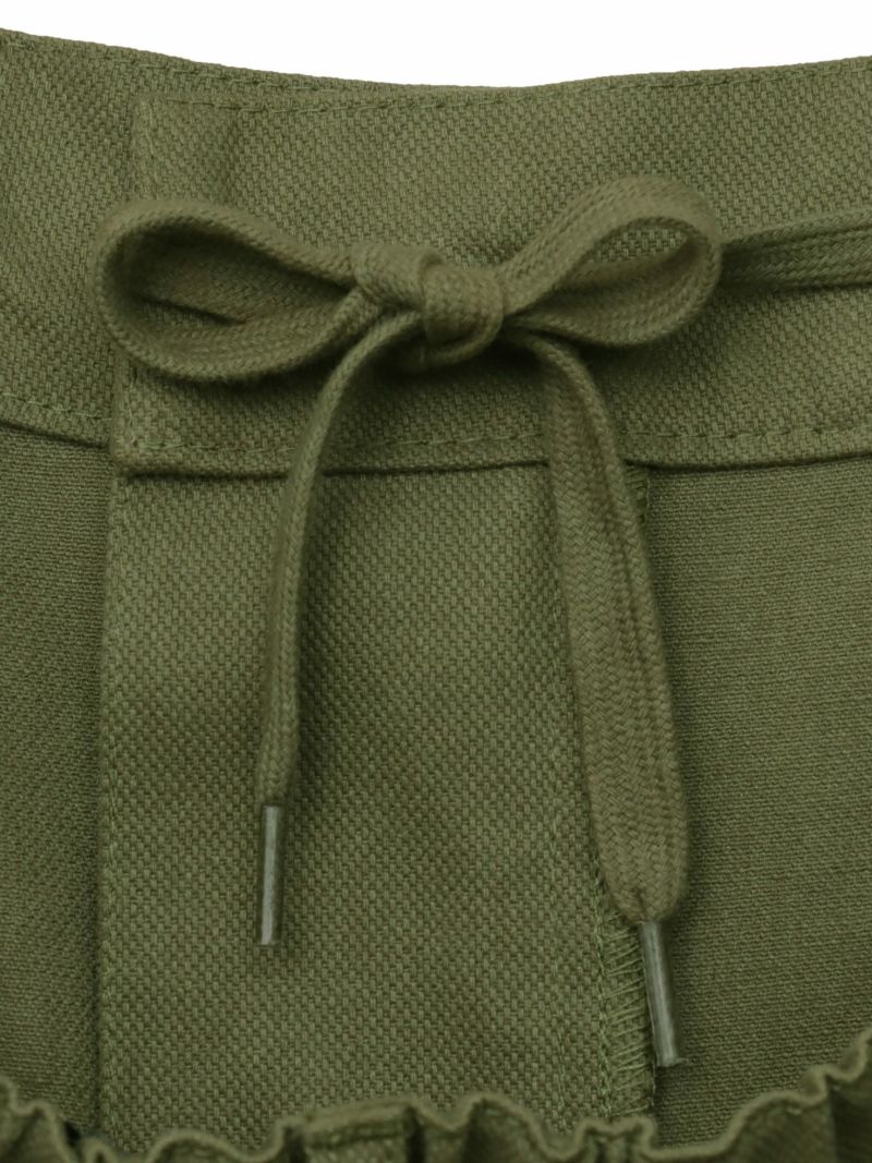 【雅結】桜刺繍ちりめん切替ダックカーゴパンツ