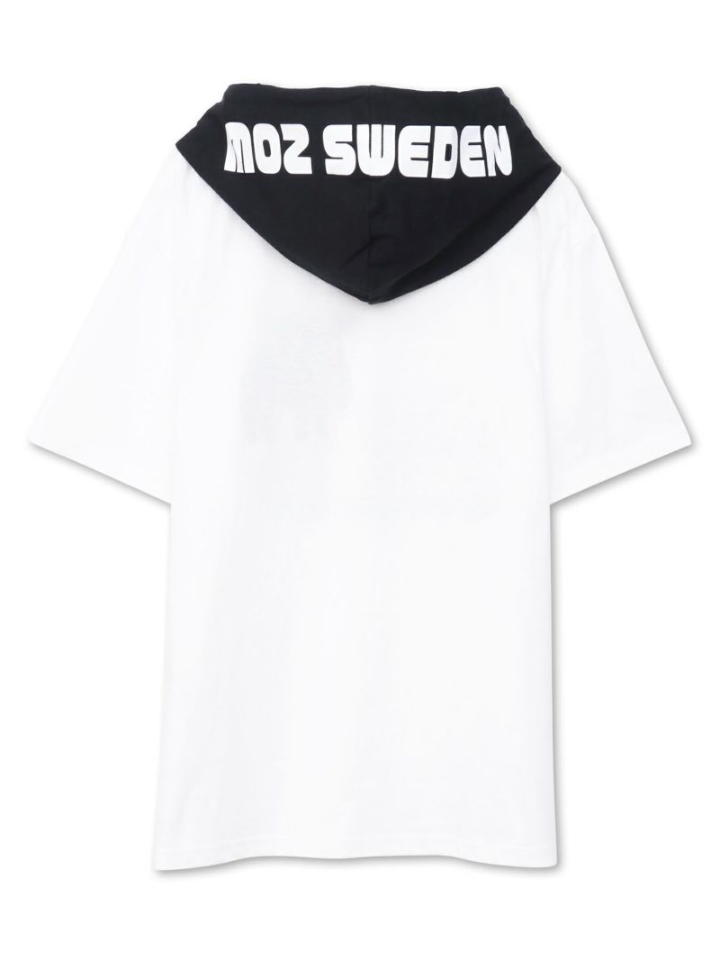  【moz】エルク サガラ刺繍入りレイヤードプルパーカー〔別注〕