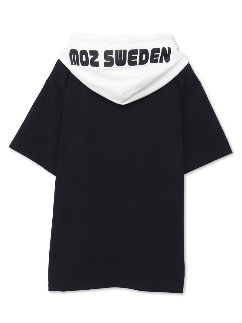  【moz】エルク サガラ刺繍入りレイヤードプルパーカー〔別注〕