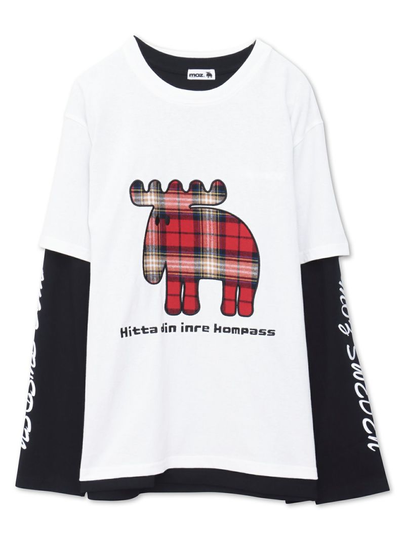  【moz】チェックエルク リアルレイヤードロンT〔別注〕