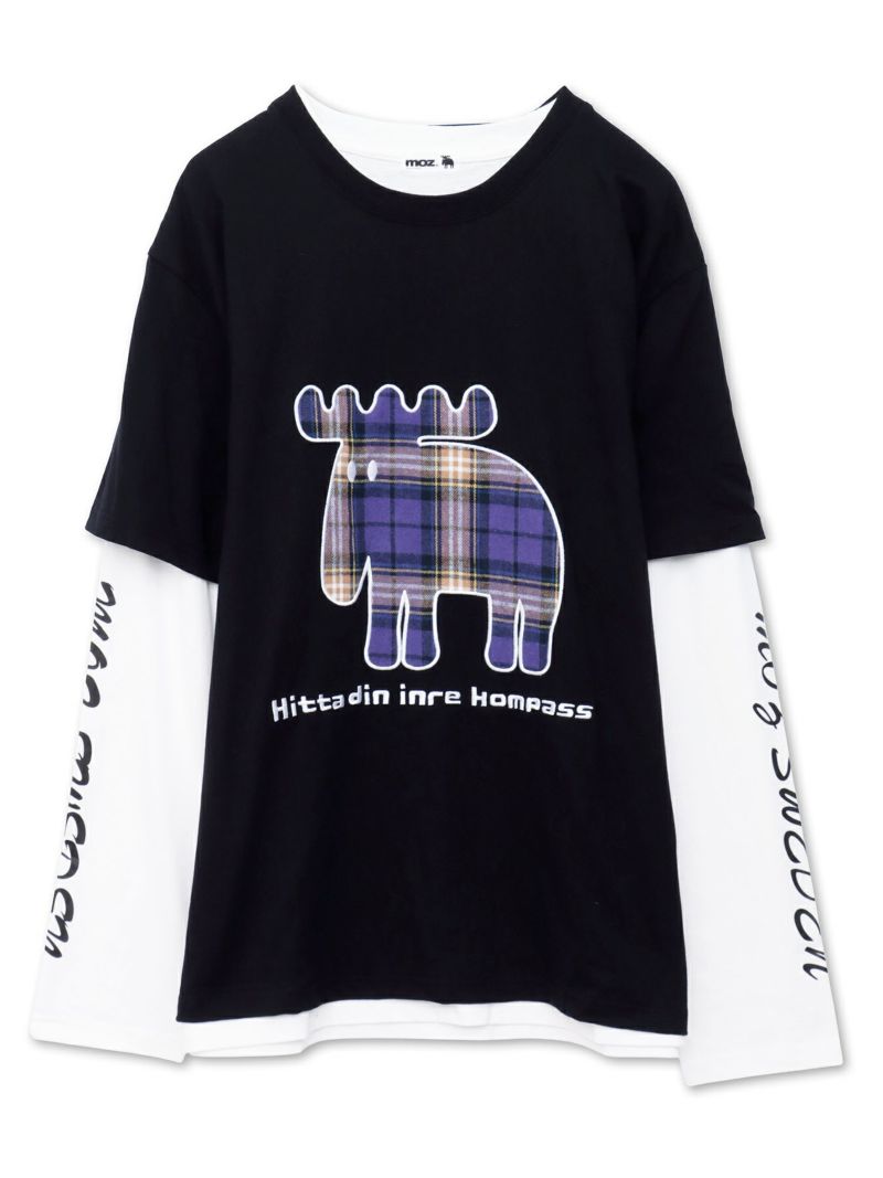  【moz】チェックエルク リアルレイヤードロンT〔別注〕