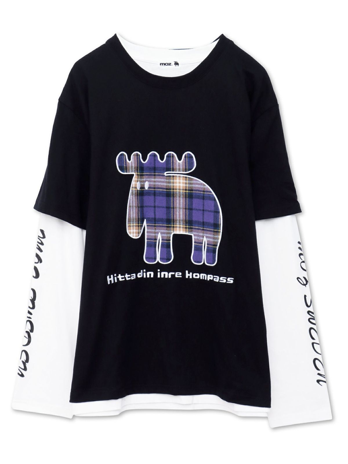  【moz】チェックエルク リアルレイヤードロンT〔別注〕