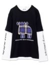  【moz】チェックエルク リアルレイヤードロンT〔別注〕