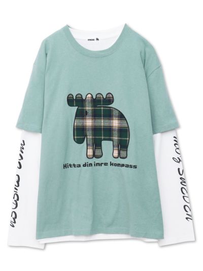 【moz】<br>チェックエルク リアルレイヤードロンT〔別注〕