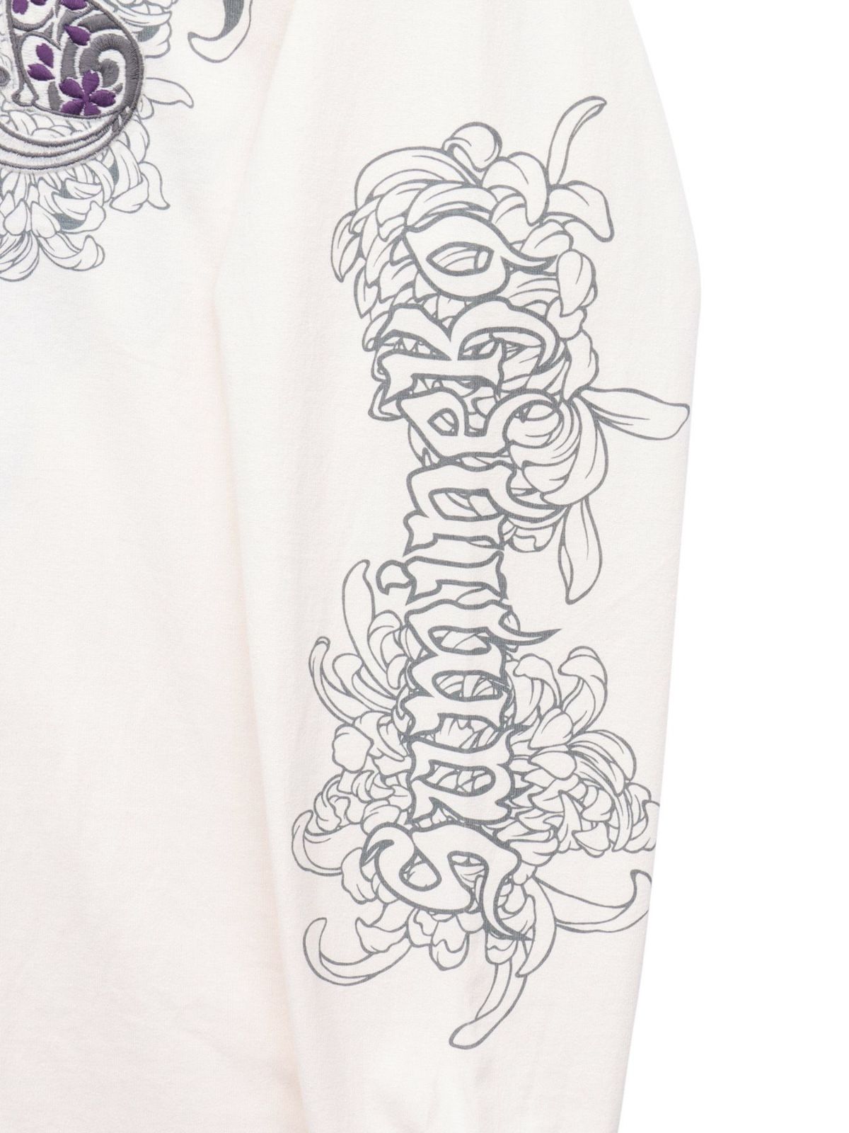 【SUMINEKO】“菊と墨猫”刺繍入りロン