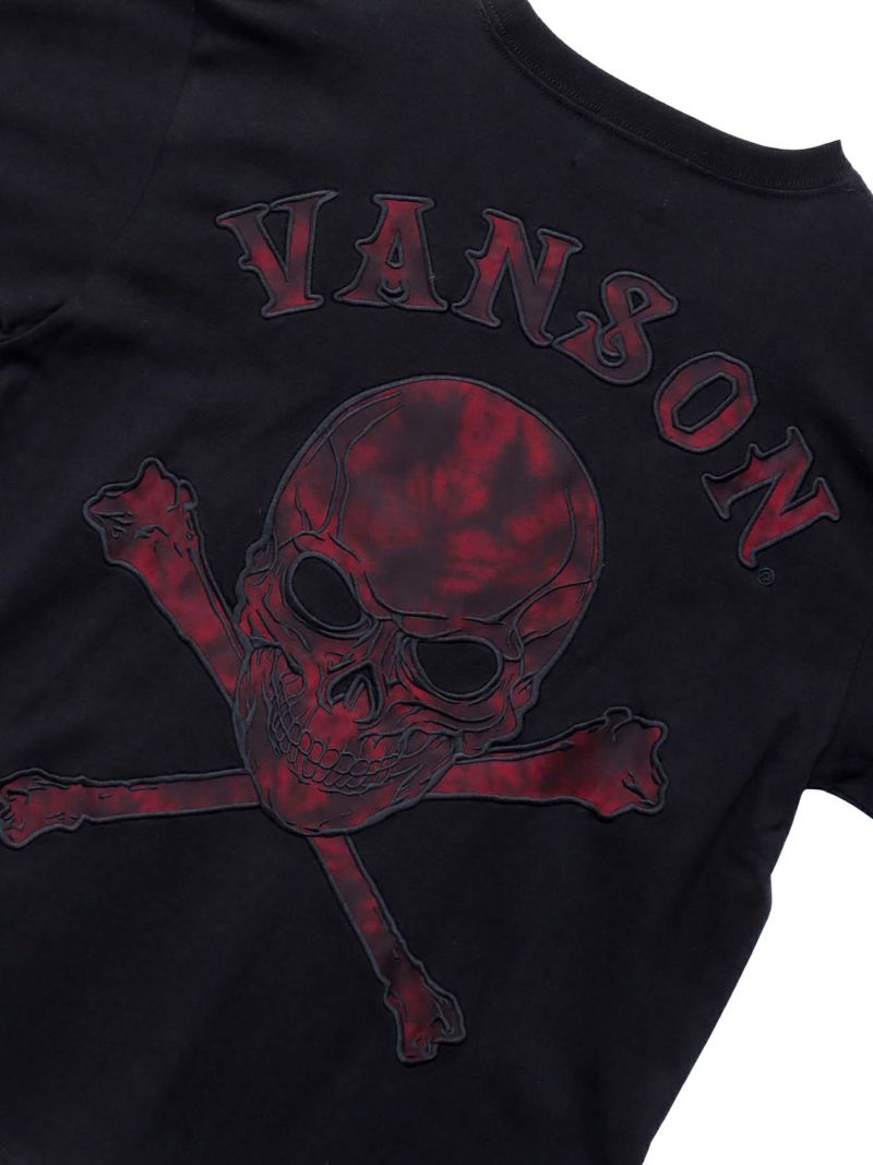 【VANSON】“パッチレススカル”刺繍入りロンT