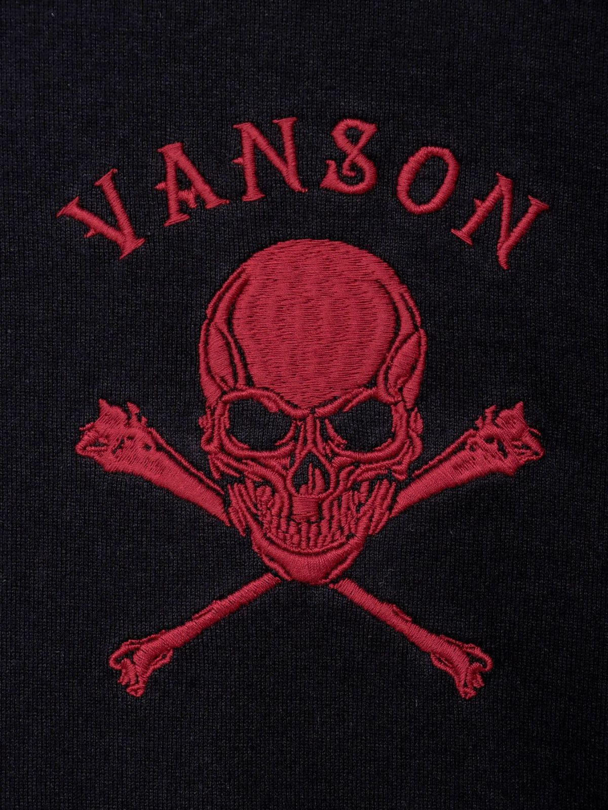 【VANSON】“パッチレススカル”刺繍入りロンT