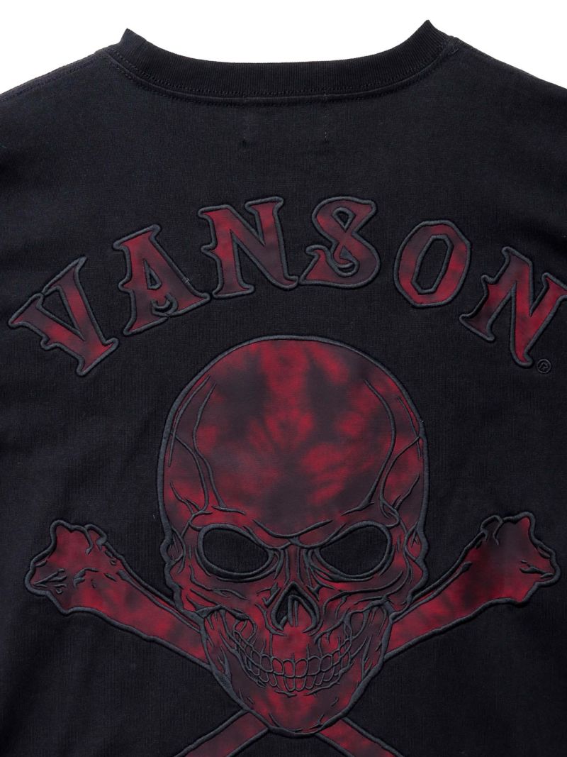 【VANSON】“パッチレススカル”刺繍入りロンT