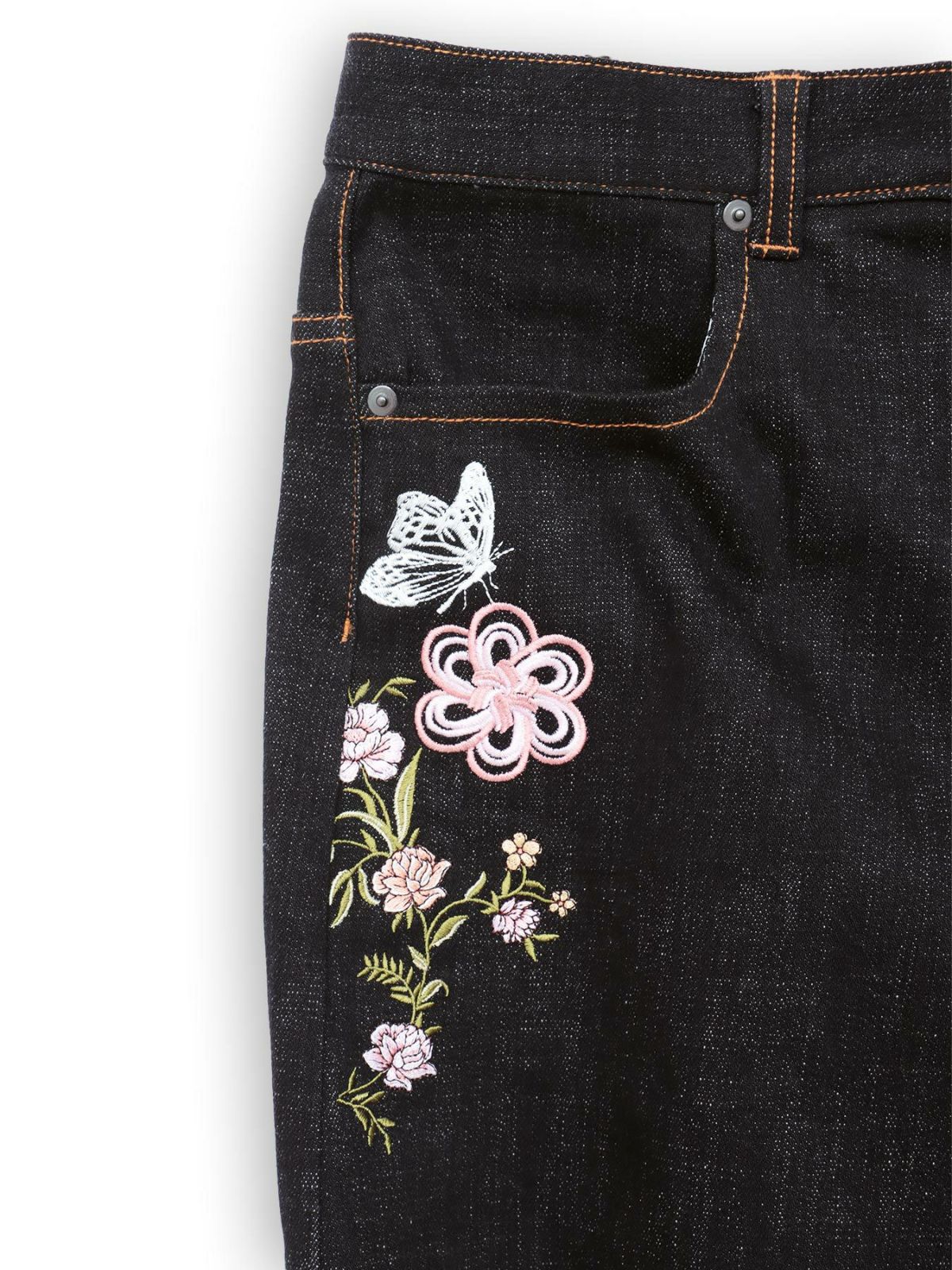 【今昔 -KON-JAKU-】“清明風月”総刺繍ワイドデニムパンツ