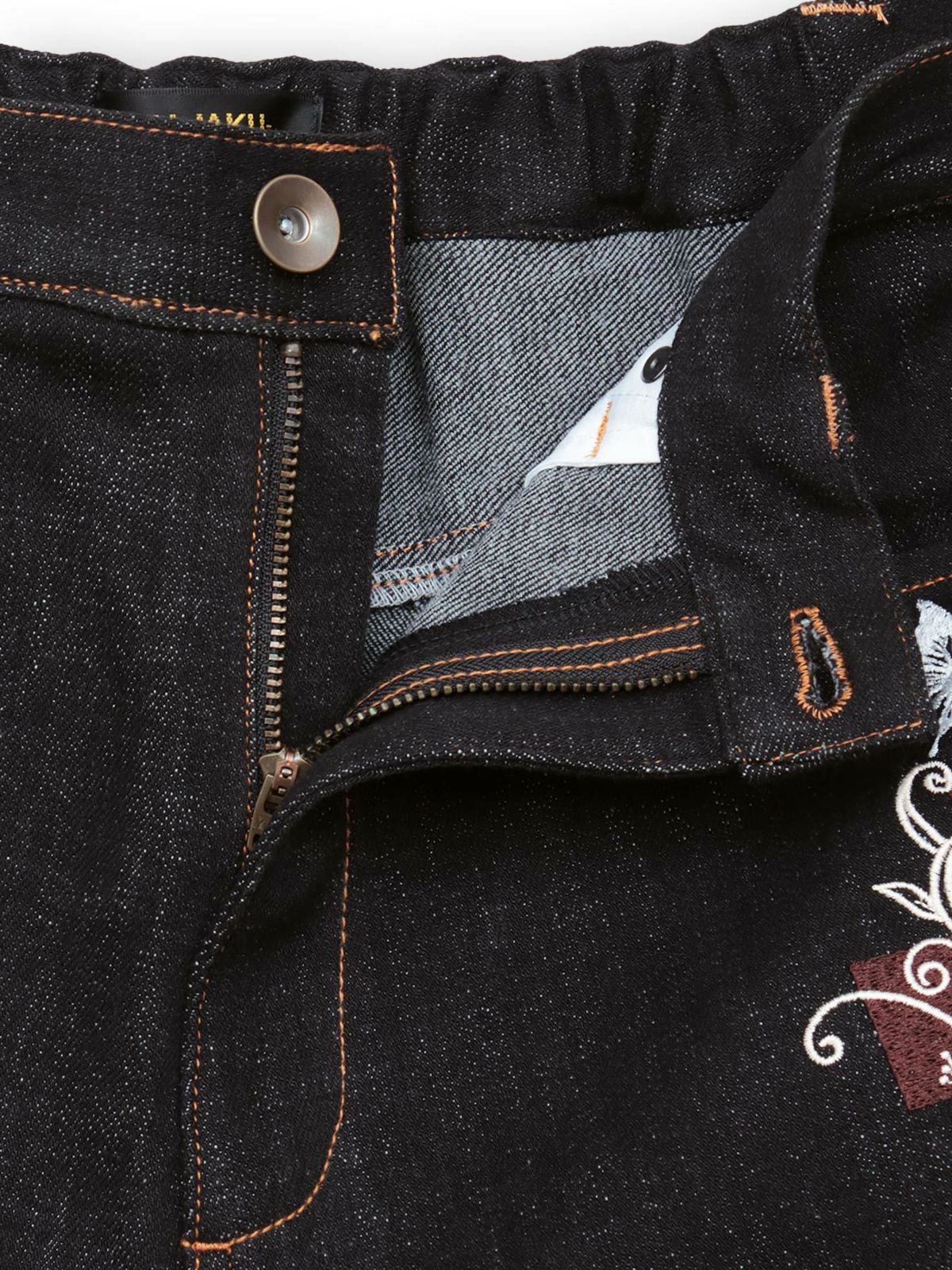 【今昔 -KON-JAKU-】“清明風月”総刺繍ワイドデニムパンツ