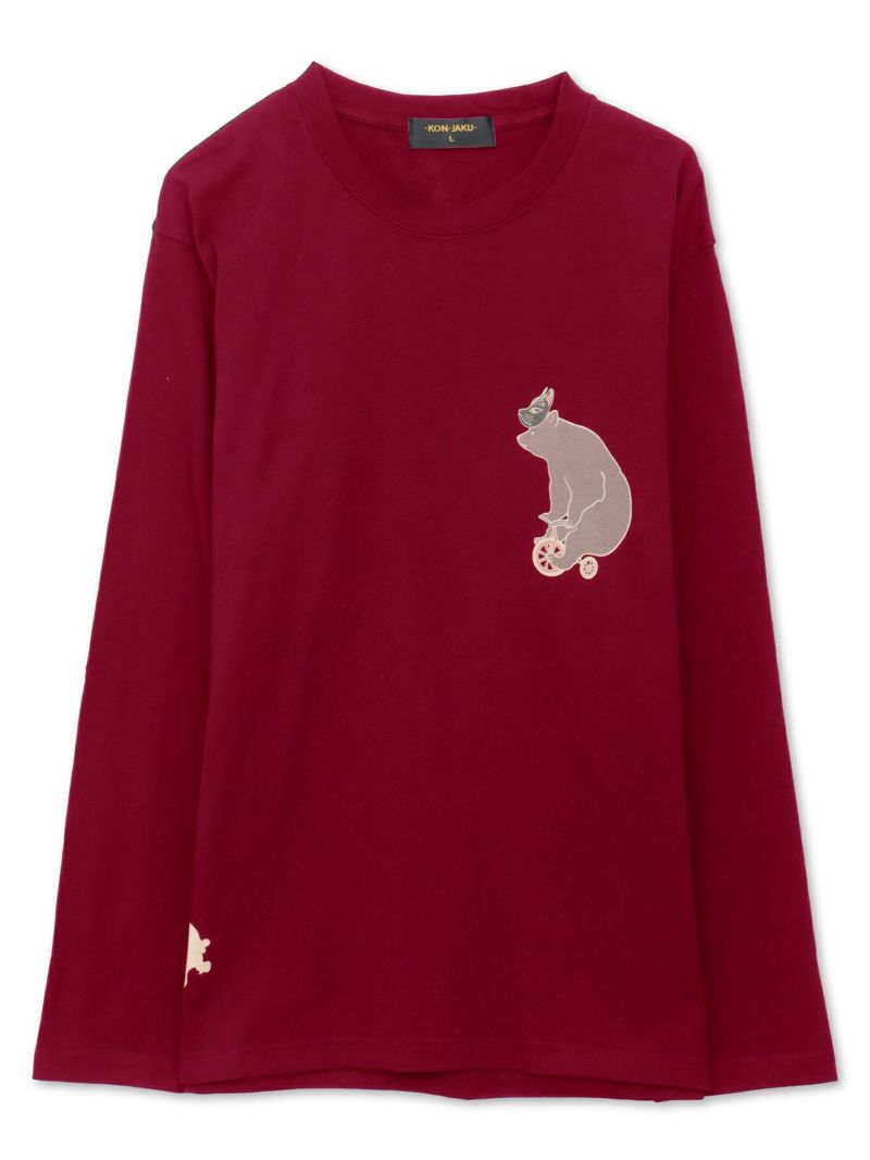 【今昔 -KON-JAKU-】“桜舞うサーカス”刺繍入りロンT